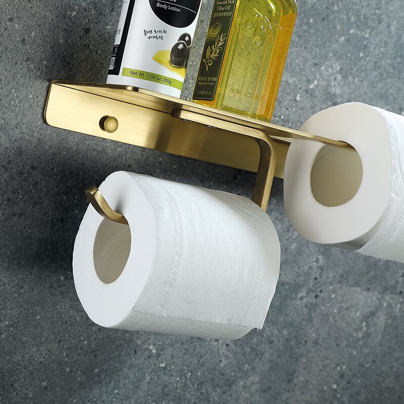 Brushed gold wall-mounted accessories Brushed gold wall-mounted accessories