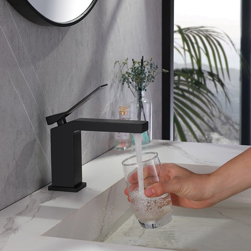 New Design American Sanitary Wares Black Surface Single Hole Handle Bathroom Basin Sink Faucet-6