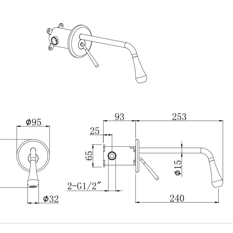 Single Handle Single Lever Waterfall Basin Faucet With Full Copper Body (4)