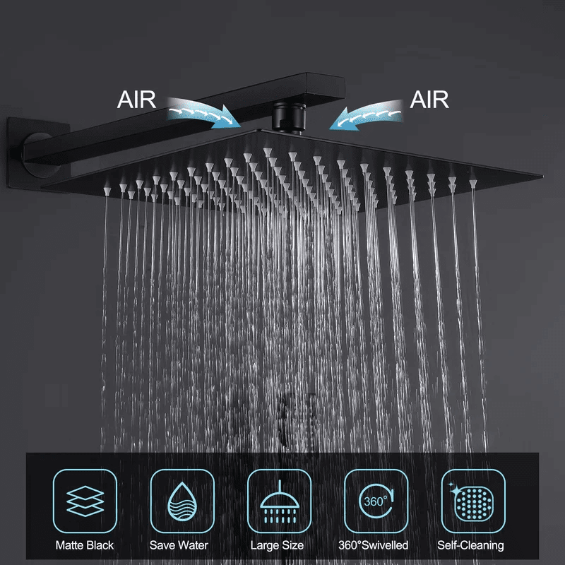 shower of concealed faucet water saving shower system bathroom rainfall shower set,water saving shower,thermostatic faucet system