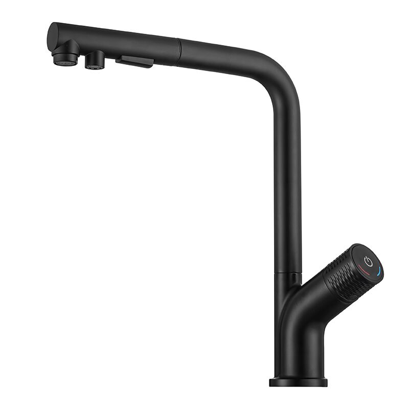 7-shaped high quality matte black pull-out sprayer kitchen faucet hot and cold water faucet (10) 7-shaped high quality matte black pull-out sprayer kitchen faucet hot and cold water faucet (10)