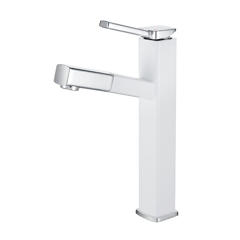 Foshan made countertop with silver white pull-out basin bathroom faucet Foshan made countertop with silver white pull-out basin bathroom faucet