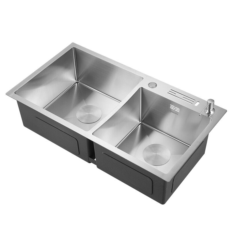Modern Design Handmade Kitchen Sink Double Basin Kitchen 304 Stainless Steel Kitchen Sink MP-KS-007-3