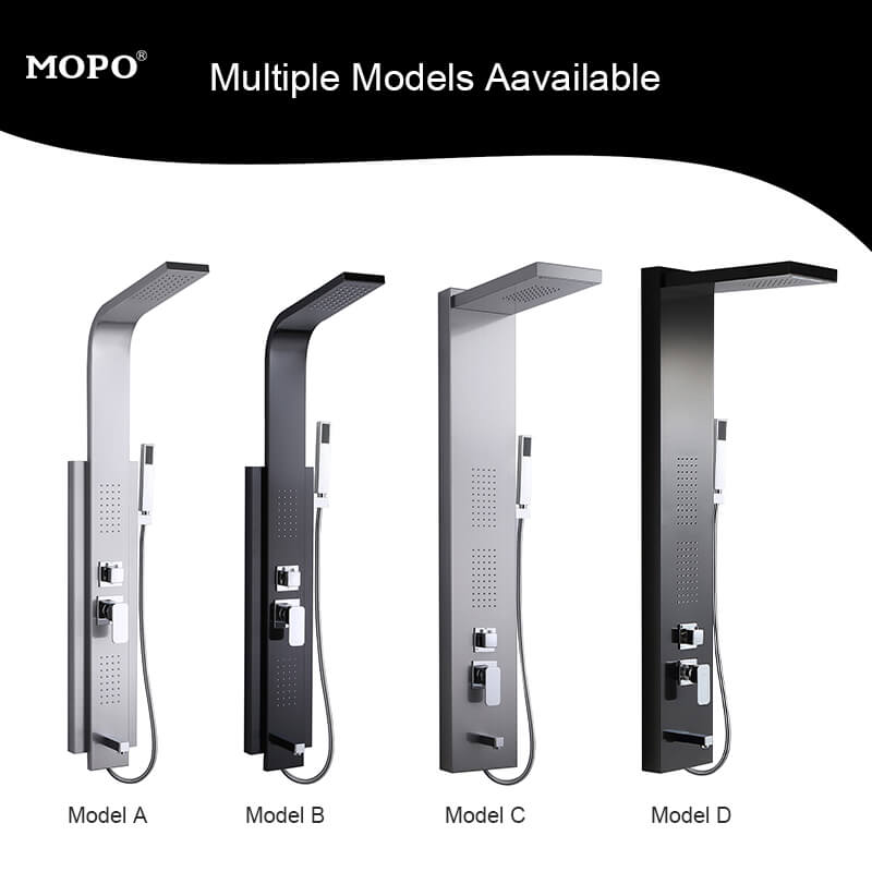 Wholesale stainless steel from China manufacturers bathroom shower panel black shower set Bathroom taps brass kits rain rainfall showerset mixer faucet set modern shower set wall mounted stainless steel tap