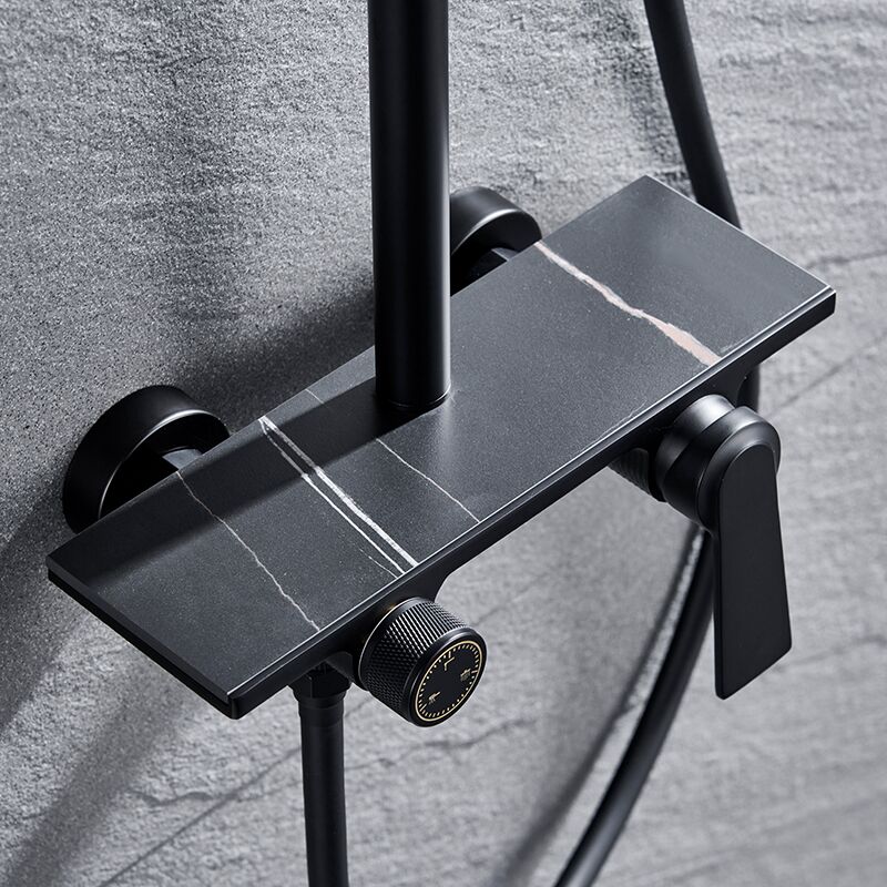 shower-6066H (7) Modern wall-mounted brass shower faucet